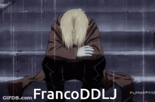 Man Kneeling In Rain With Francoddllj GIF