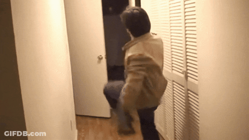 Man Kneeling In Woods Absolutely Flabbergasted GIF