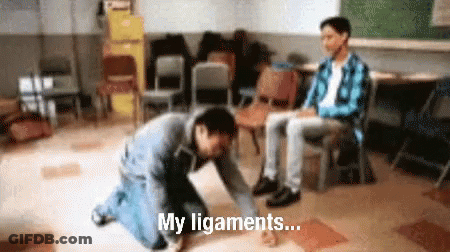 Man Kneeling 'My Ligaments GIF