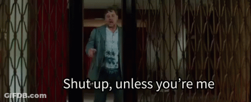 Man Kneeling Saying Shut Up GIF