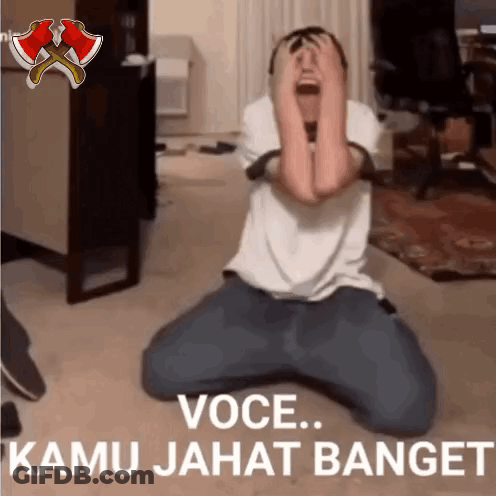 Man Kneeling Screaming Kamu Jahat Banget GIF