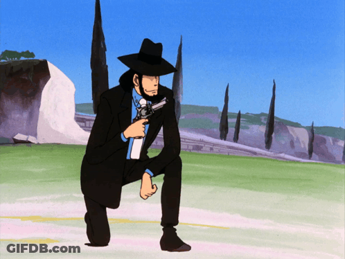 Man Kneeling With Gun GIF
