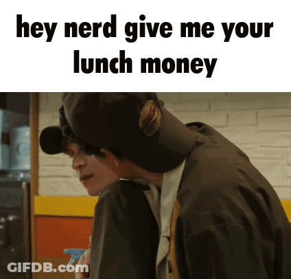 Man Kneeling With Spray Bottle Saying Give Me Lunch Money GIF