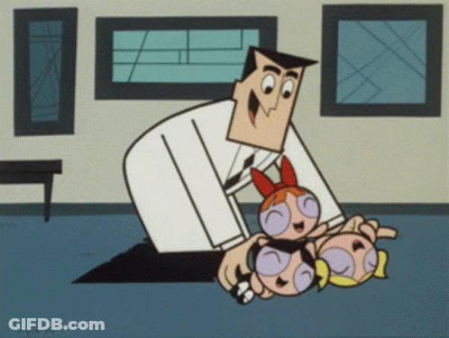 Man Kneeling With Two Girls GIF