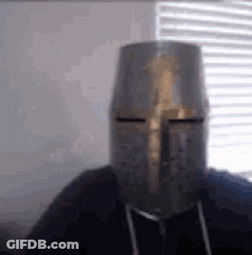Man Knight Helmet Looking Camera GIF
