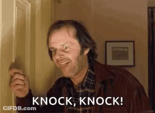Man Knocking On Door Smiling GIF