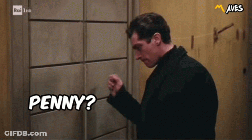 Man Knocking On Door With Penny GIF