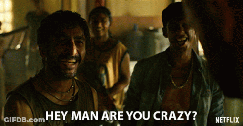 Man Laughing Asking If Crazy GIF