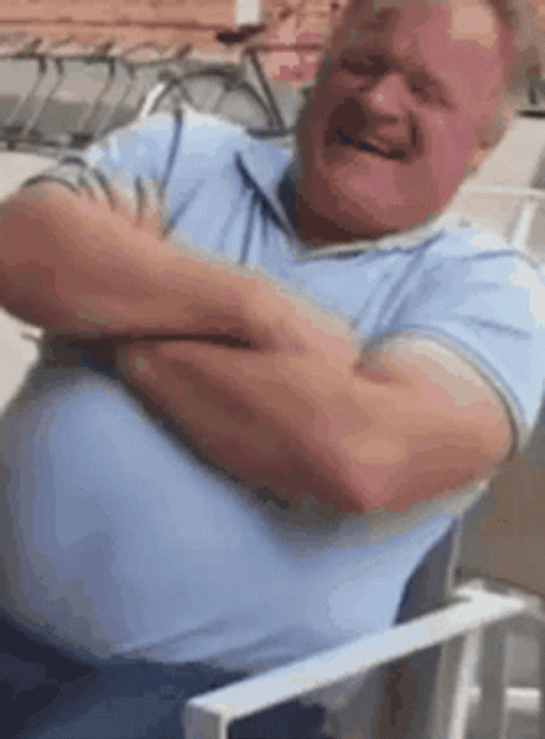 Man Laughing Cross Arms GIF