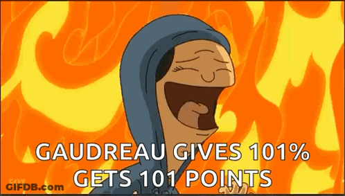 Man Laughing Gaudreau Gives 101% Gets 101 Points GIF