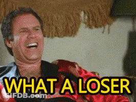 Man Laughing In Chair Saying What A Loser GIF