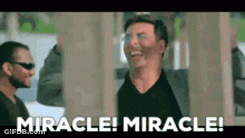 Man Laughing Saying Miracle Miracle GIF