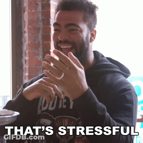 Man Laughing Stressful Words GIF