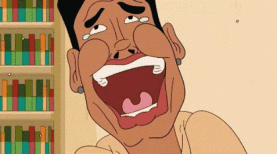 Man Laughing With Mouth Wide Open GIF