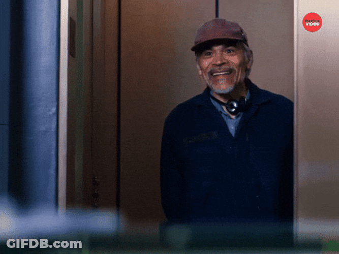 Man Laughs As Elevator Door Closes GIF
