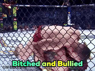 Man Laying Behind Chain Link Fence Saying Bitches And Bullied GIF