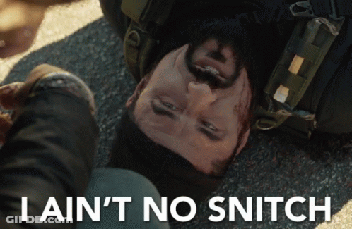 Man Laying Down Saying I Ain't No Snitch GIF