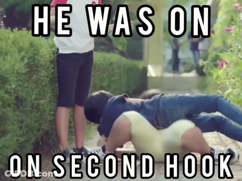 Man Laying He Was On Second Hook GIF