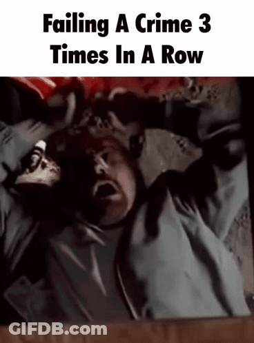 Man Laying Head In Box Failing Crime 3 Times GIF