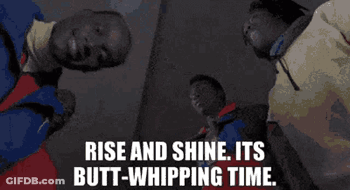 Man Laying In Bed Rise And Shine Its Butt-Whipping Time GIF