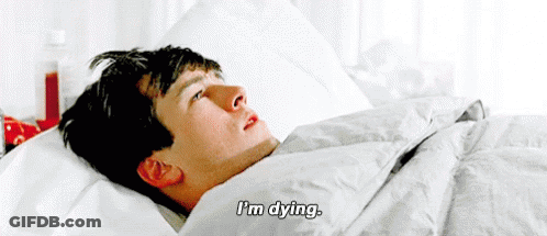 Man Laying In Bed Saying I'm Dying GIF
