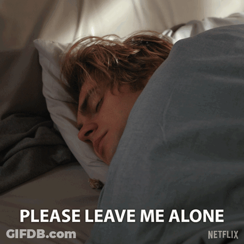 Man Laying In Bed Saying Please Leave Me Alone GIF