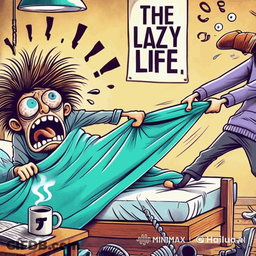 Man Laying In Bed Saying The Lazy Life GIF