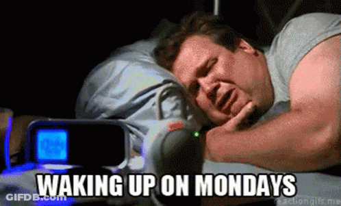 Man Laying In Bed Waking Up On Mondays GIF