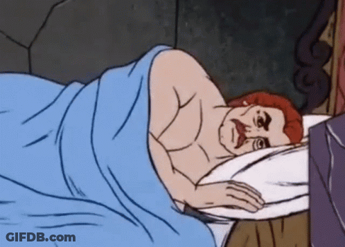 Man Laying In Bed With Blue Blanket GIF