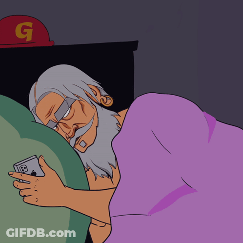 Man Laying In Bed With Gatorade Hat GIF
