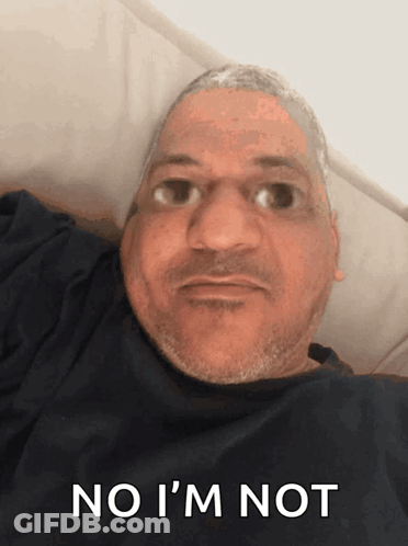 Man Laying In Bed With No I'm Not On Face GIF