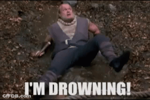 Man Laying In Dirt Saying I'm Drowning GIF