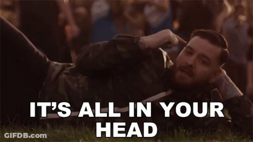 Man Laying In Grass It's All In Your Head GIF