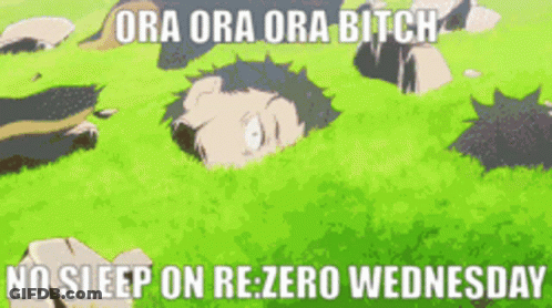 Man Laying In Grass No Sleep On Re:Zero Wednesday GIF