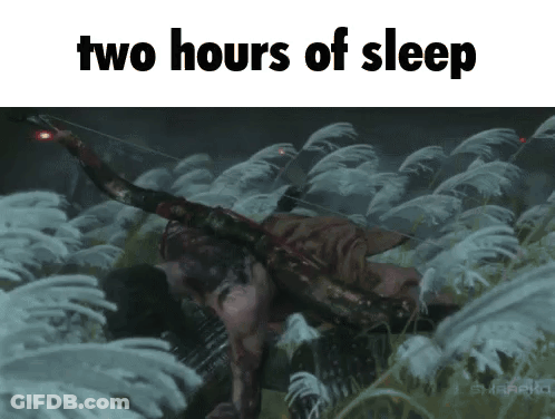 Man Laying In Grass Saying Two Hours Of Sleep GIF