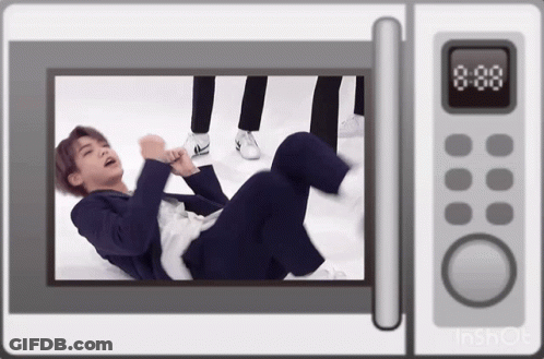 Man Laying In Microwave Saying 8:08 GIF