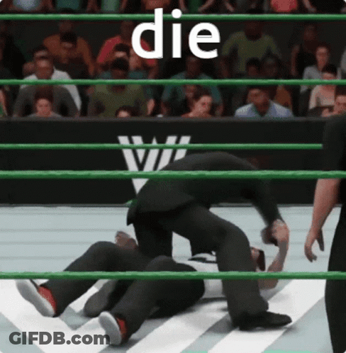 Man Laying In Wrestling Ring Saying Die GIF