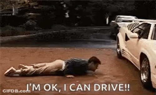 Man Laying Next To Car Says I'm Ok I Can Drive GIF