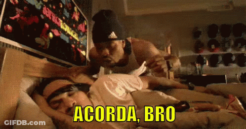 Man Laying On Another Man's Stomach Saying Acorda Bro GIF