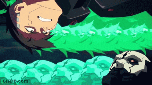 Man Laying On Back With Skull Foreground GIF