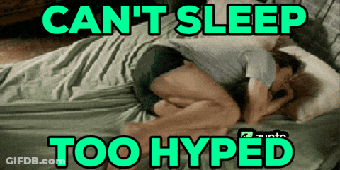 Man Laying On Bed Can't Sleep Too Hyped GIF