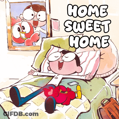 Man Laying On Bed Home Sweet Home GIF