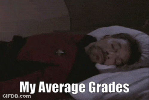 Man Laying On Bed Saying Checks Canvas My Average Grades GIF