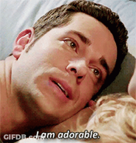 Man Laying On Bed Saying I Am Adorable GIF