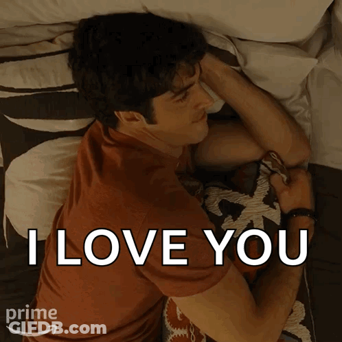 Man Laying On Bed Saying I Love You GIF