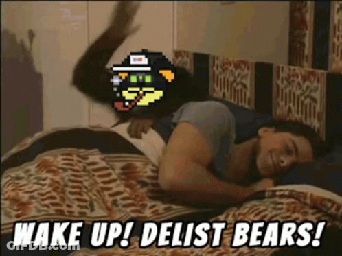 Man Laying On Bed Saying Wake Up Delist Bears GIF