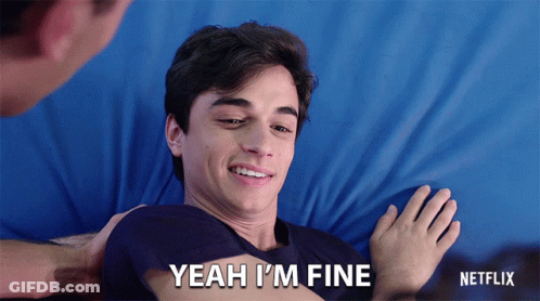 Man Laying On Bed Saying Yeah I'm Fine GIF