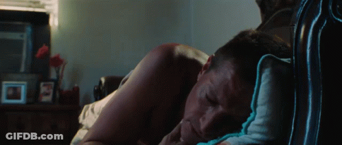Man Laying On Bed With Blue Blanket GIF