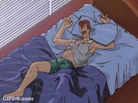 Man Laying On Bed With Pillow Over Head GIF