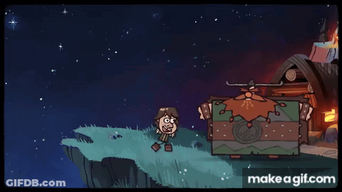 Man Laying On Cliff Reaching For Star GIF